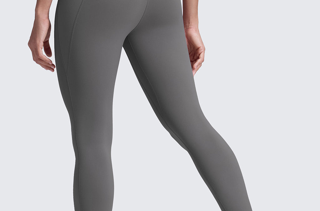 CRZ YOGA Women's Yoga Leggings 25" with Pockets Ash Grey