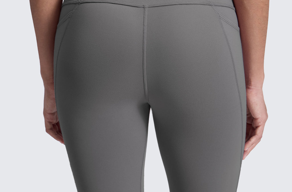 CRZ YOGA Women's Yoga Leggings 25" with Pockets Ash Grey