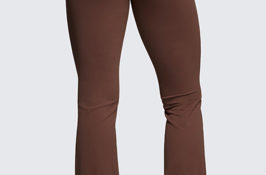 CRZ YOGA Women's High Waist Flare Leggings 29" Coffee Brown