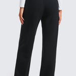 CRZ YOGA Women's Cotton Fleece Lined Sweatpants 30" Dark Red 2