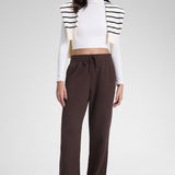 CRZ YOGA Women's Cotton Fleece Lined Sweatpants 30" Hot Fudge Brown