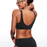 CRZ YOGA V Neck Bikini Padded Tops Swimsuit Black