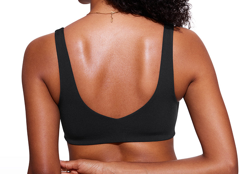 CRZ YOGA V Neck Bikini Padded Tops Swimsuit Black