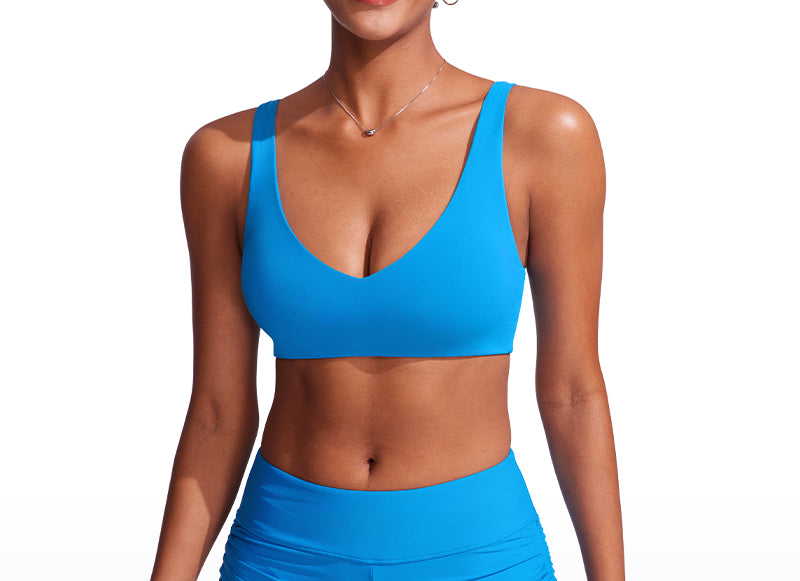 CRZ YOGA V Neck Bikini Padded Tops Swimsuit Madagascar Blue