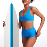 CRZ YOGA V Neck Bikini Padded Tops Swimsuit Madagascar Blue