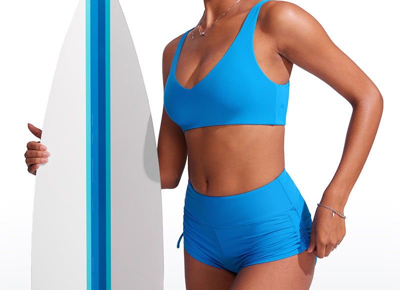 CRZ YOGA V Neck Bikini Padded Tops Swimsuit Madagascar Blue
