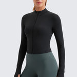 Women's Butterluxe Cropped Outerwear Full Zip Jackets Hot Fudge Brown