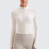 Women's Butterluxe Cropped Outerwear Full Zip Jackets French Navy