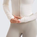 Women's Butterluxe Cropped Outerwear Full Zip Jackets French Navy