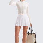 Women's Butterluxe Cropped Outerwear Full Zip Jackets French Navy