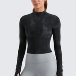 Women's Butterluxe Cropped Outerwear Full Zip Jackets Deep Red