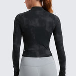 Women's Butterluxe Cropped Outerwear Full Zip Jackets Deep Red