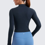 Women's Butterluxe Cropped Outerwear Full Zip Jackets Olive Green