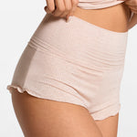 SOULVOR Fold Over Pleated Sleep Shorts Light Khaki Heather