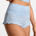 SOULVOR Fold Over Pleated Sleep Shorts Light Glacier