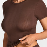 SOULVOR Short Sleeve Crew Neck T-Shirt Hazelnut