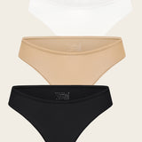 Women's Cheeky High Cut Bikini 3 Pack Basic 3 (3pack)