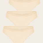 Women's Cheeky High Cut Bikini 3 Pack Parchment (3pack)