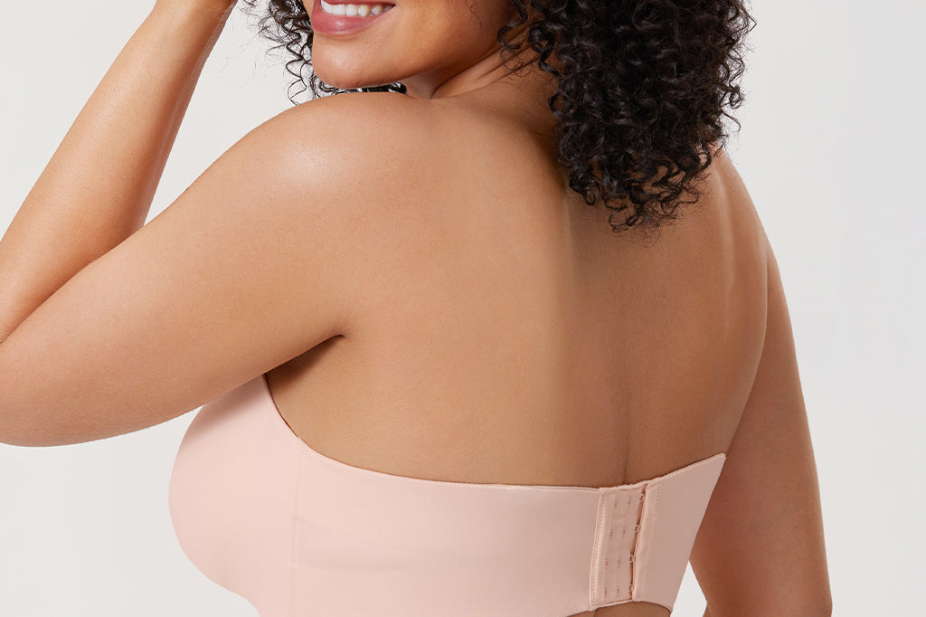Women's Silicone-Free Strapless Bra Apricot Pink