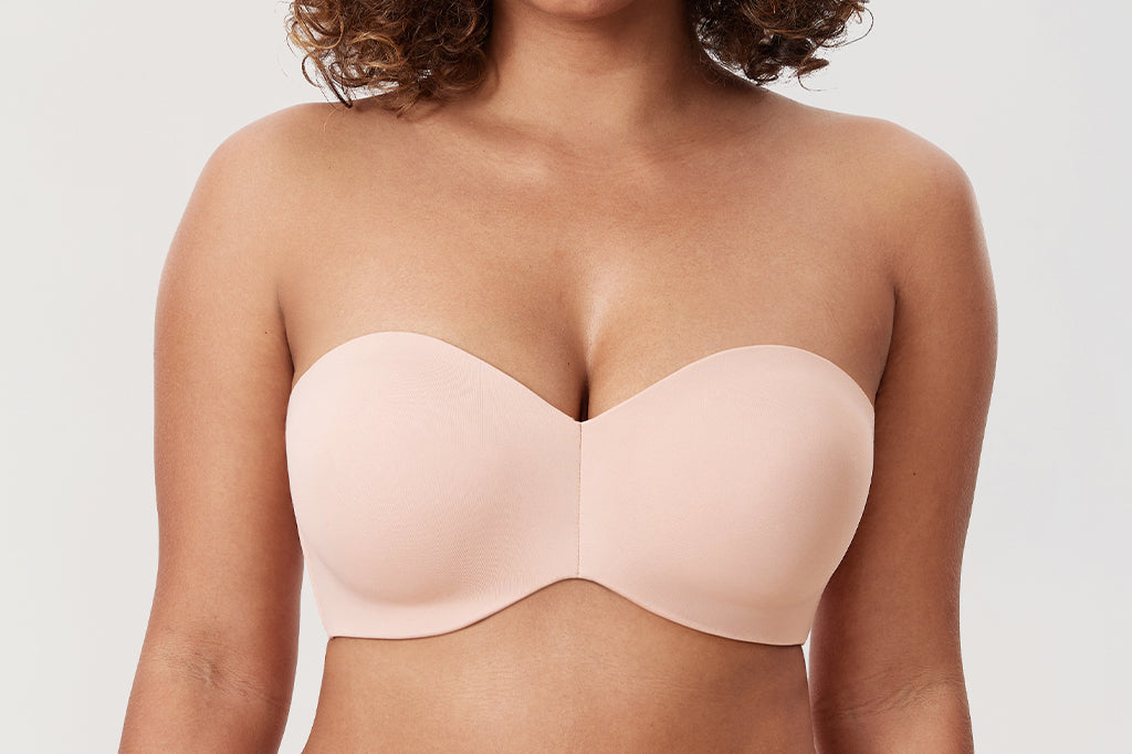 Women's Underwire Strapless Bra Apricot Pink