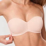 Women's Underwire Strapless Bra Apricot Pink @model_info:ESA3