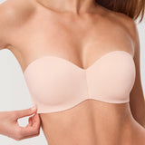 Women's Underwire Strapless Bra Apricot Pink @model_info:ESA3