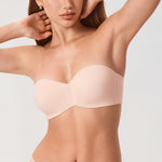 Women's Underwire Strapless Bra Apricot Pink @model_info:ESA4