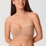Women's Underwire Strapless Bra Natural @model_info:ESA1