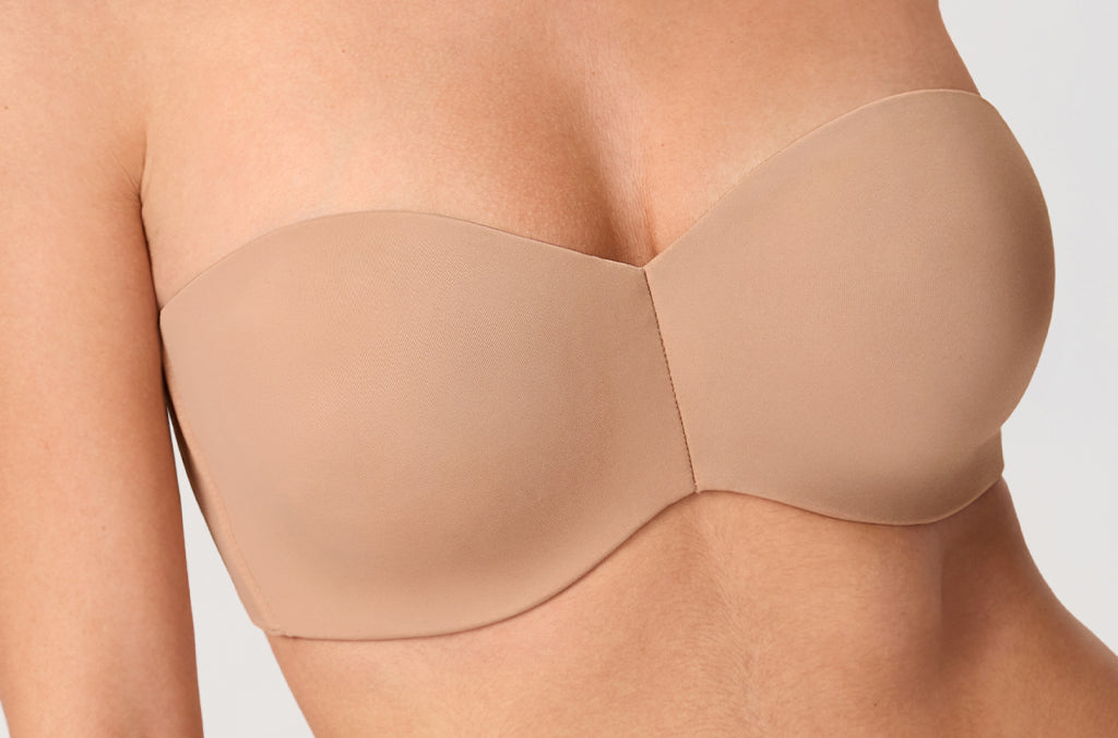 Women's Underwire Strapless Bra Natural @model_info:ESA3