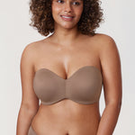 Women's Underwire Strapless Bra Brown Purple @model_info:ES1