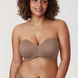 Women's Underwire Strapless Bra Brown Purple @model_info:ES1