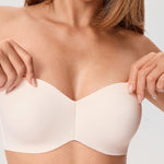 Women's Underwire Strapless Bra Rose White @model_info:ESA3