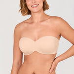 Women's Underwire Strapless Bra Beige @model_info:G1