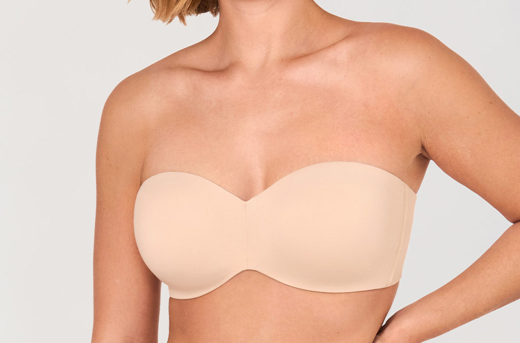 Women's Underwire Strapless Bra Beige @model_info:G1
