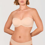 Women's Underwire Strapless Bra Beige @model_info:G3
