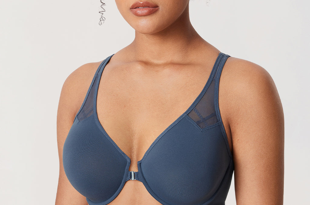 DELIMIRA Women's Front Closure Unlined Bra Sargasso