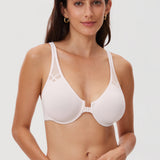 DELIMIRA Women's Front Closure Unlined Bra Coconut White