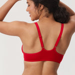 DELIMIRA Women's Front Closure Unlined Bra Lipstick Red