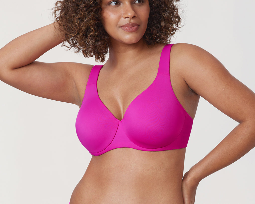 Women's Unlined Minimizer Bra Rose Purple