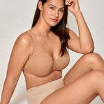 Women's Unlined Minimizer Bra Gravel Beige