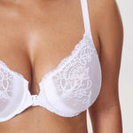 Women's Vintage Lace Front Closure Bra White