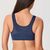 Women's Plunge Back Posture Bra Nightfall Blue @model_info:ESA2