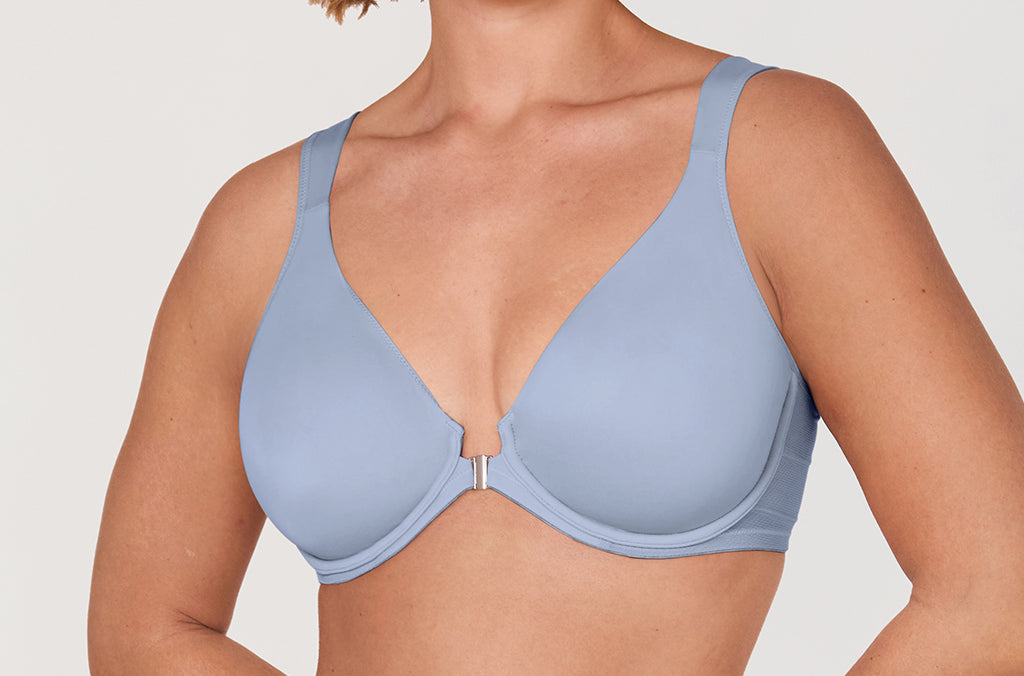 Women's Plunge Back Posture Bra Moonlight Blue @model_info:ES1