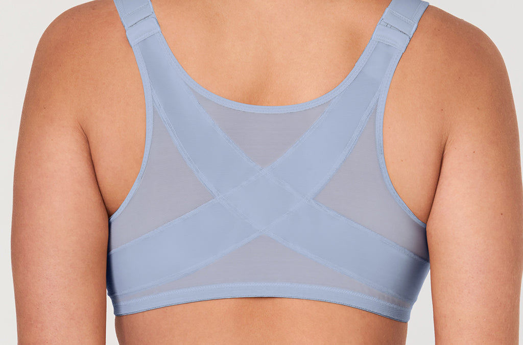 Women's Plunge Back Posture Bra Moonlight Blue @model_info:ES2