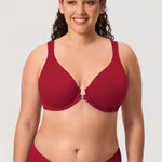 Women's Plunge Back Posture Bra Dark Red @model_info:ES1