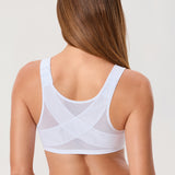 Women's Plunge Back Posture Bra White @model_info:ESA2