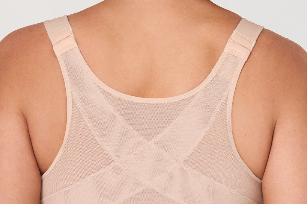 Women's Plunge Back Posture Bra Beige @model_info:G2