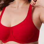 Women's Supportive Full Coverage Bra Lipstick Red