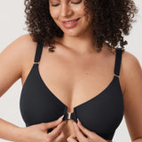 Women's Convertible X-Back Front Closure Bra - Underwire/Unlined/Racerback Black